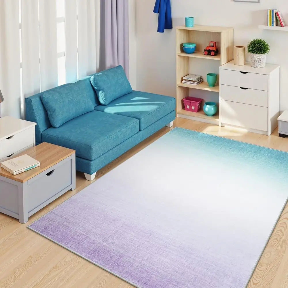 Purple Ombre 5x7 Area Rugs - Non-Slip for Living Room and Office