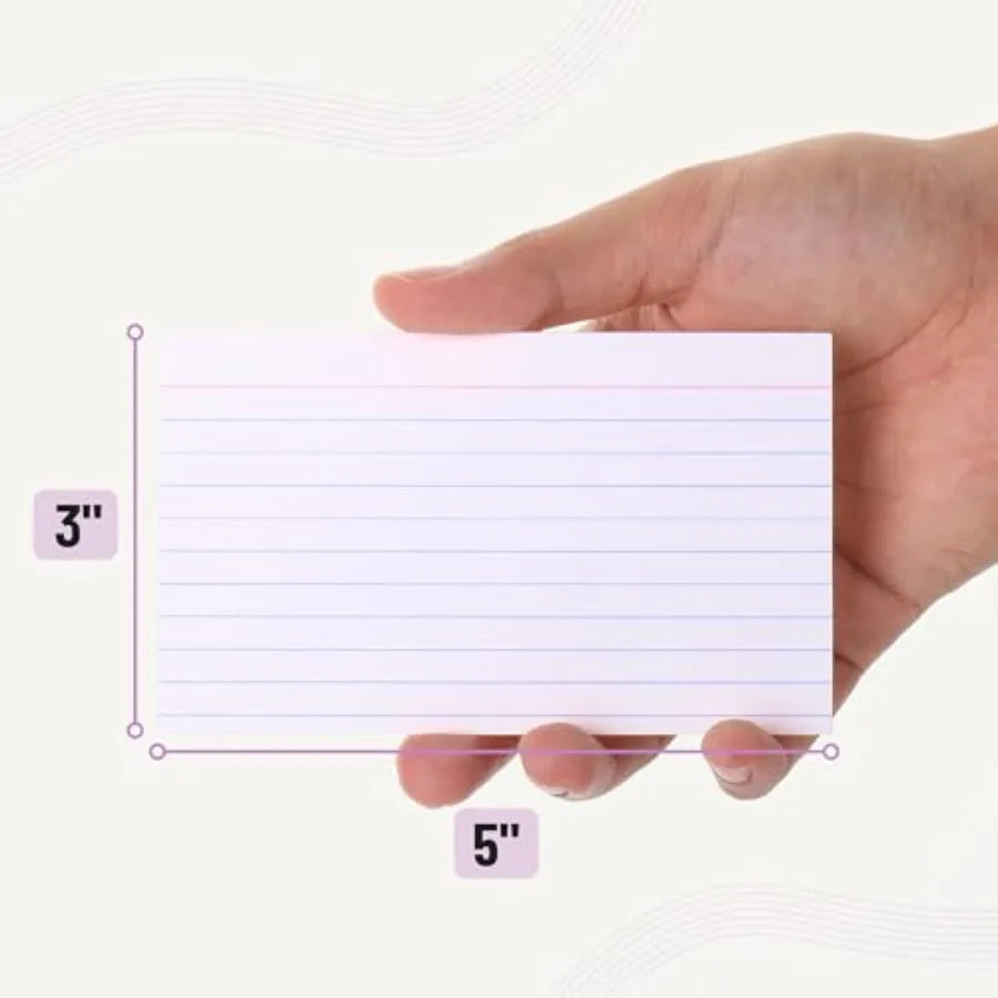 Lined Index Cards 3x5 100 Cards with Black Lines