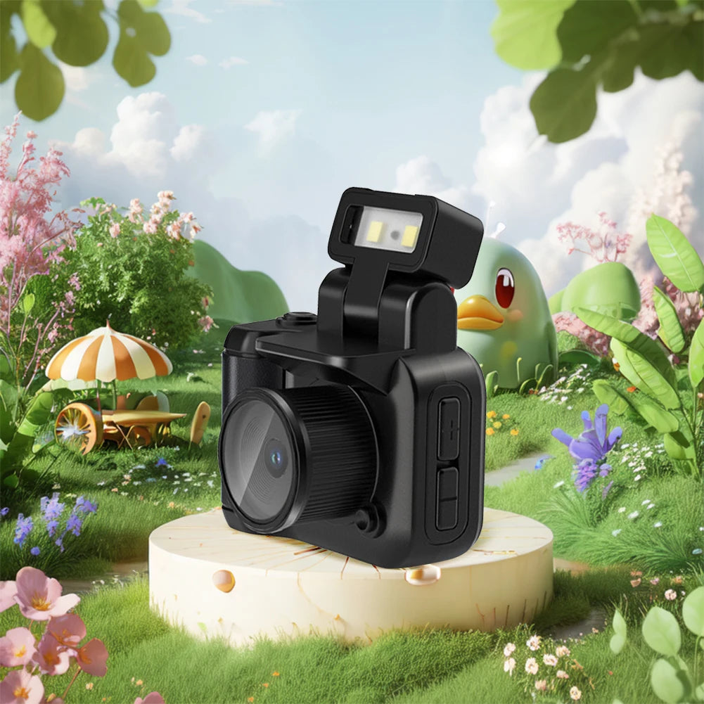 Mini Camera With Screen HD 1080p With Flash Lamp And Battery Dock