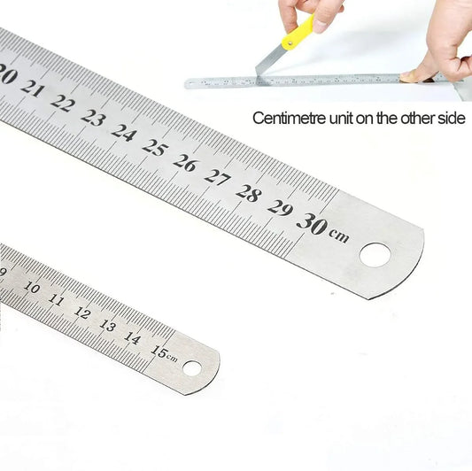Stainless Steel Double Side Straight Ruler School Office Supplies