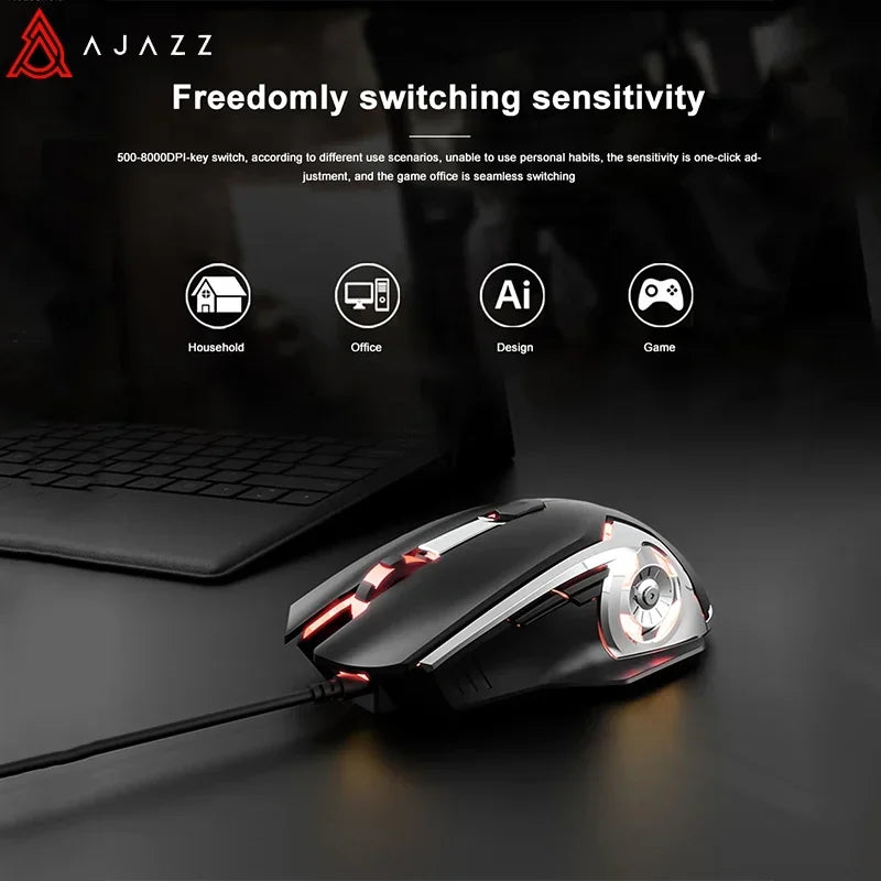 AJAZZ AJ120 Gaming Mouse Wired USB 6 Buttons 8000DPI