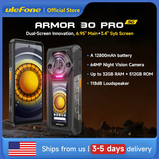 Ulefone Armor 30 Pro 5G Rugged Phone 6.9" 32GB+512GB 12800mAh