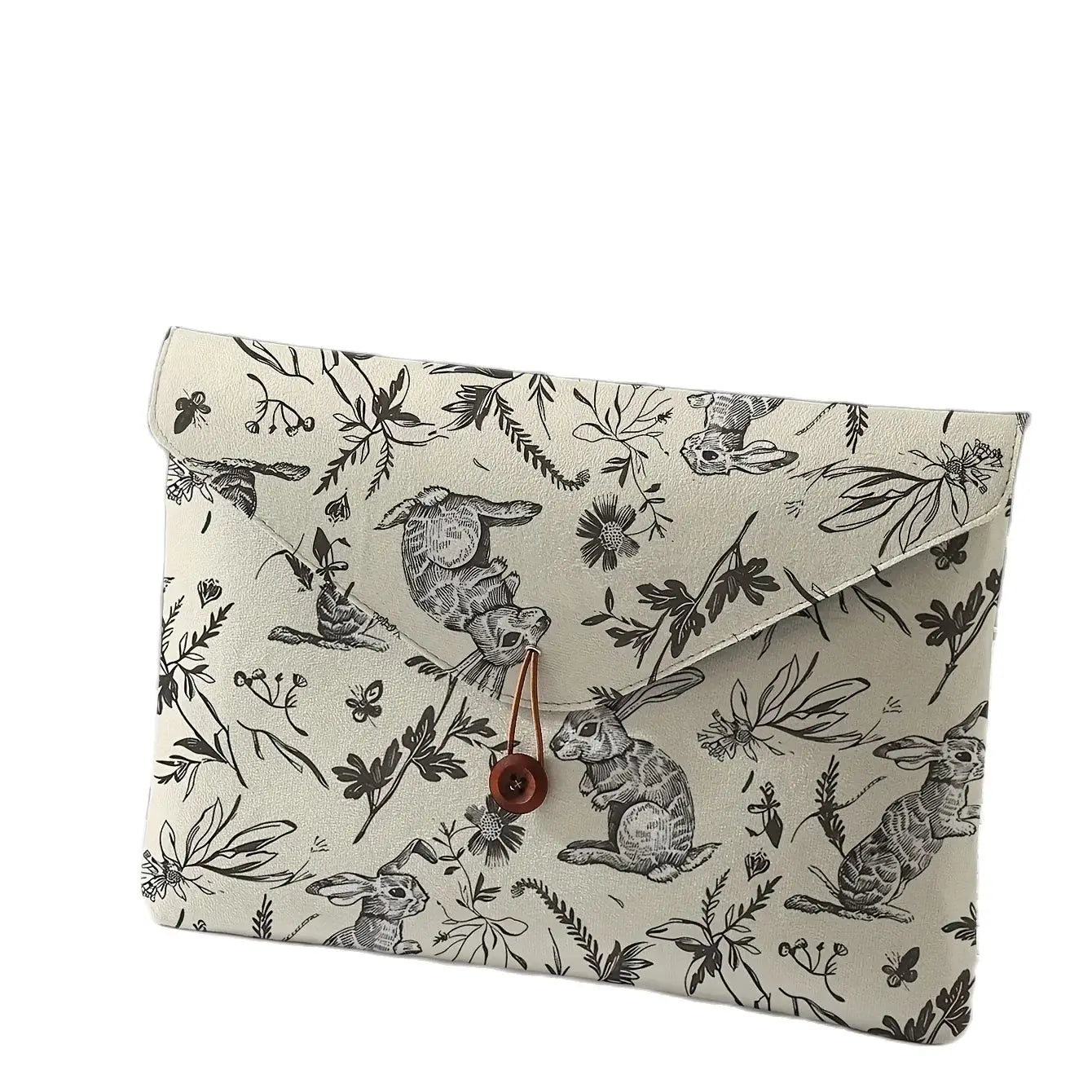 Rabbit print pattern laptop bag with soft laptop fabric cover
