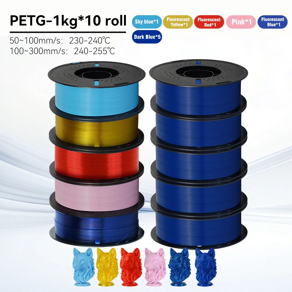 KINGROON 10KG 1.75mm PETG Filament High Quality 3D Printing