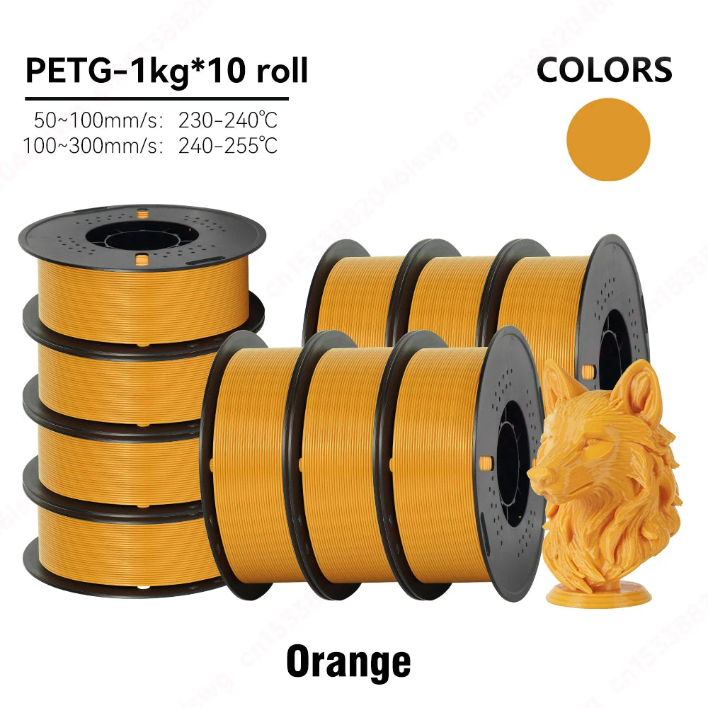 KINGROON 22LBS PETG filament 3D Printer Filament 5/10 Rolls 1KG