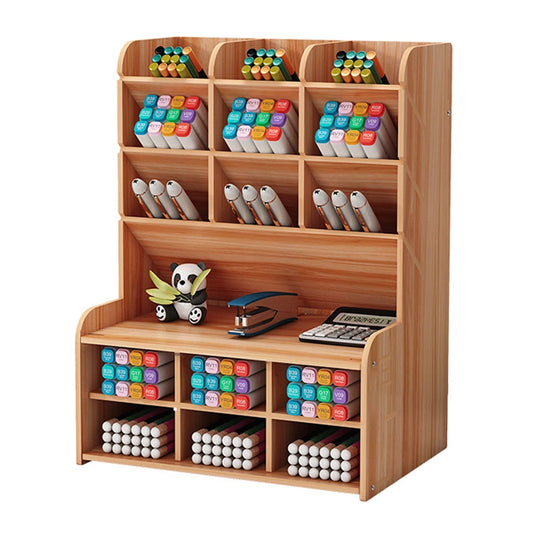 Wooden Desk Organizer DIY Pen Holder Organizer