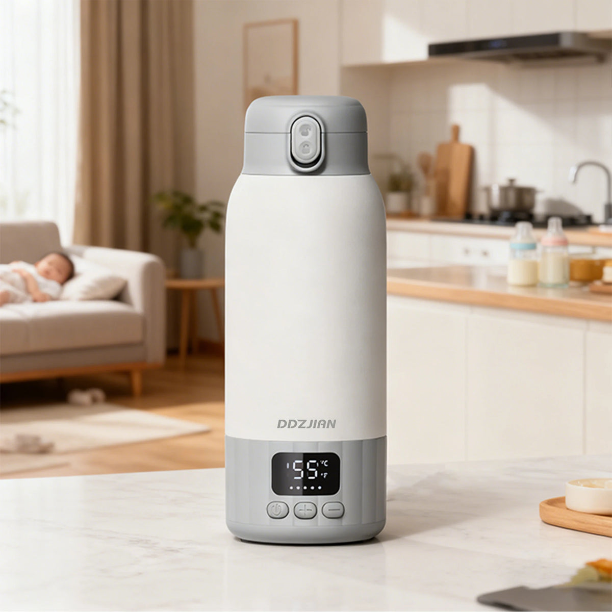 500ml Electric Heating Thermos Cup LED Display Portable