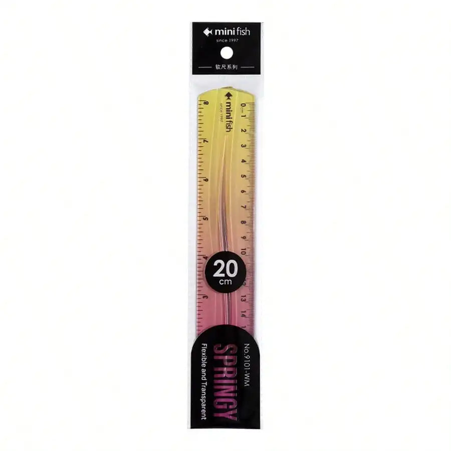 20cm/15cm Flexible Soft Ruler Gradient Rainbow Color for Office School