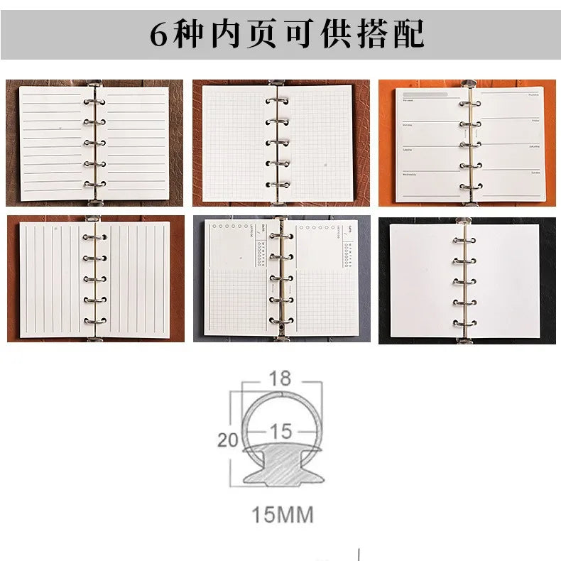 Refillable Dot Grid & Lined Paper Journal Notebook