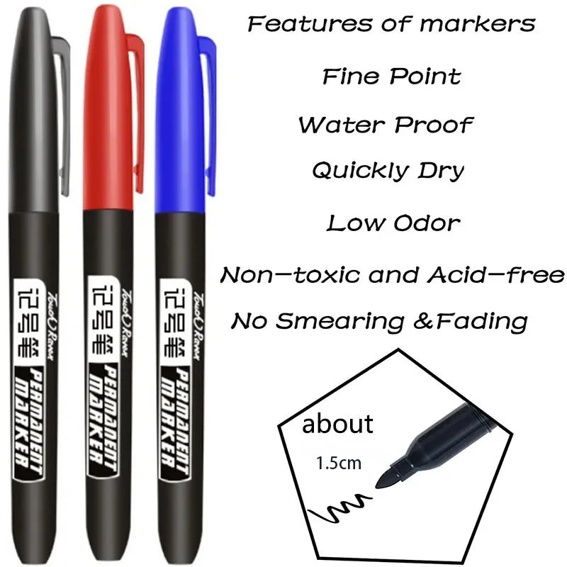 6 PCS Permanent Marker Pen Manga Drawing Markers