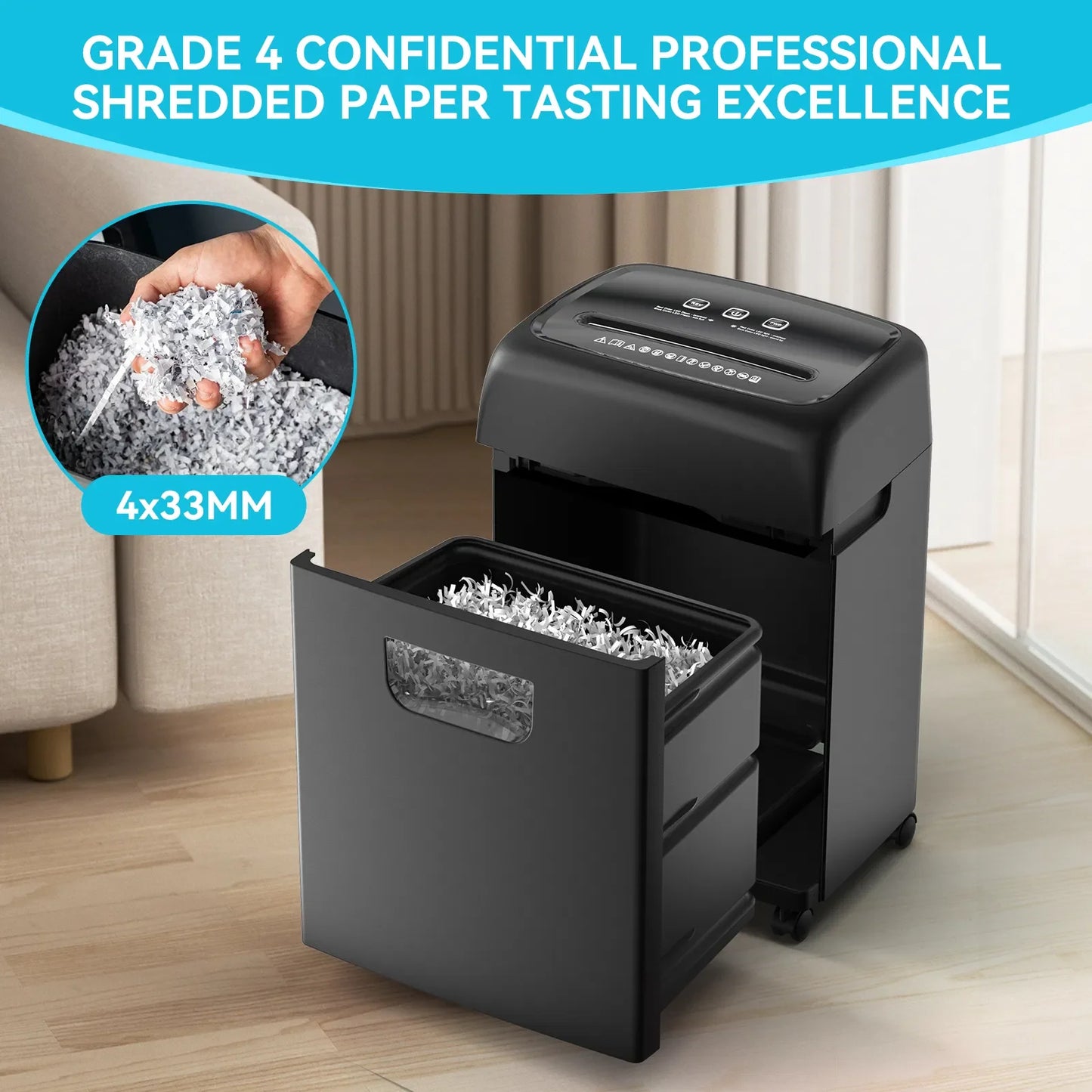 18-Sheet P-4 Heavy Duty Paper/Card Shredder 5.28 Gallons