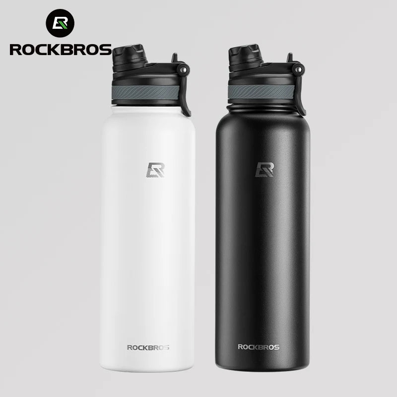 ROCKBROS Thermos Water Bottle 500ml 1000ml Non Slip Stainless Steel