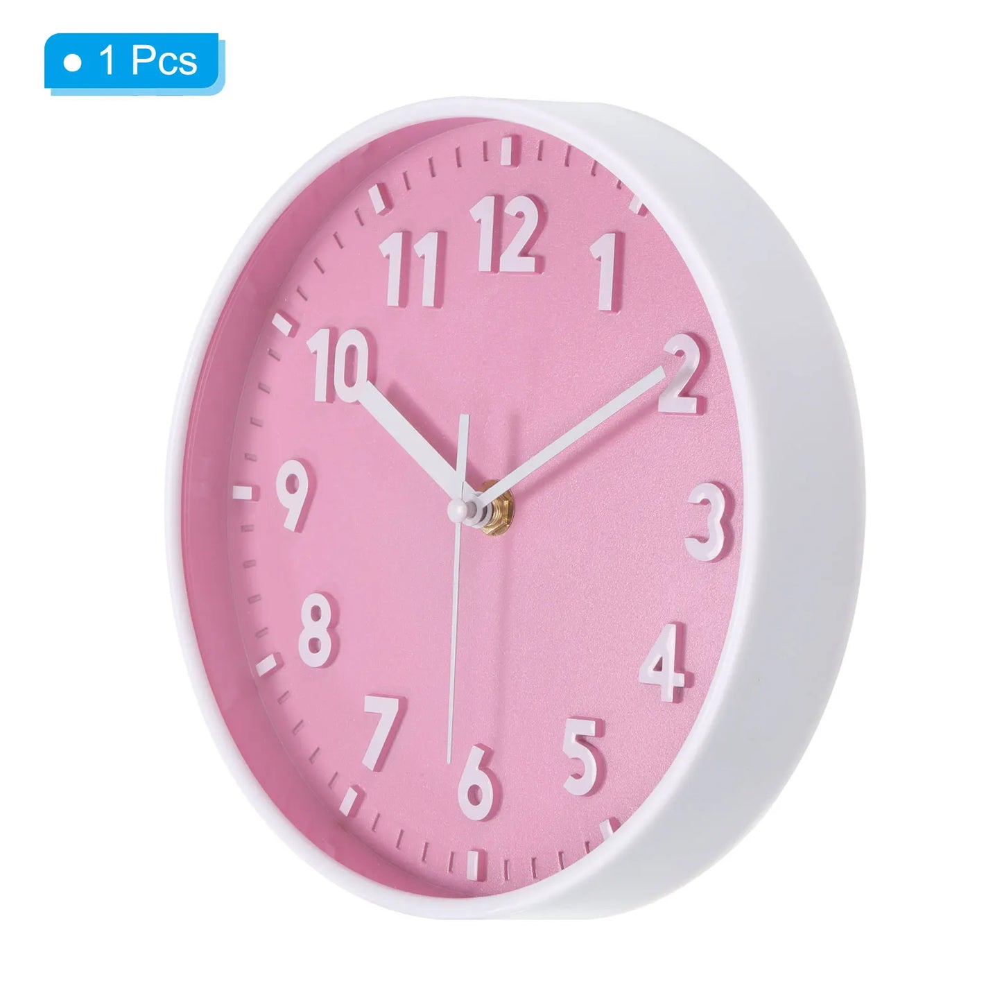 8 Inch Wall Clock 3D Non-Ticking Round Wall Clocks for Office
