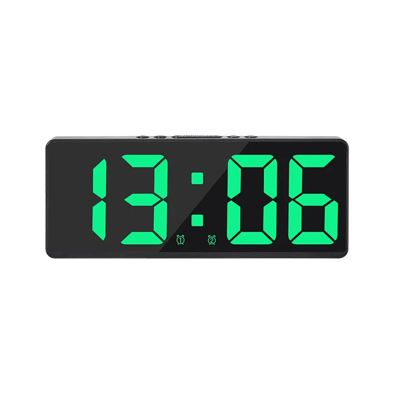 Acrylic/Mirror Digital Alarm Clock 12/24H Electronic LED Clock