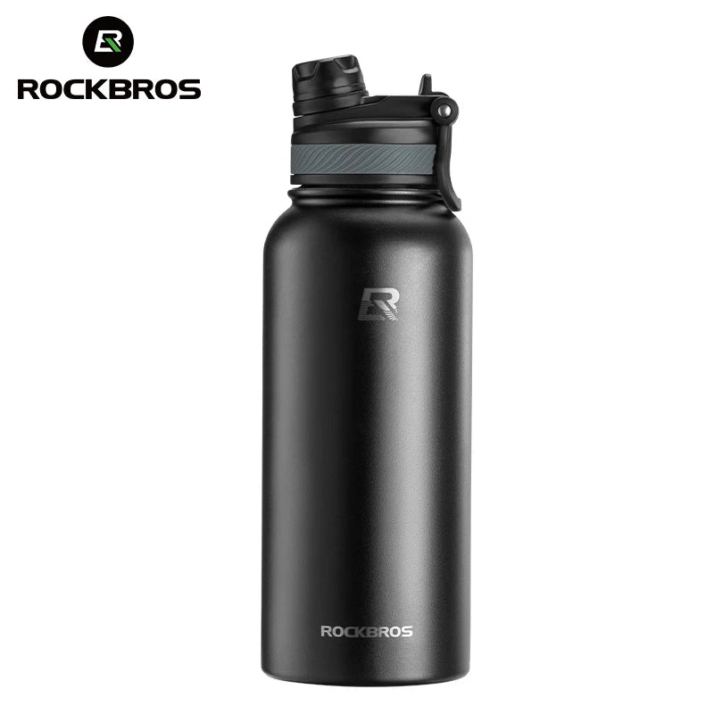 ROCKBROS Thermos Water Bottle 500ml 1000ml Non Slip Stainless Steel