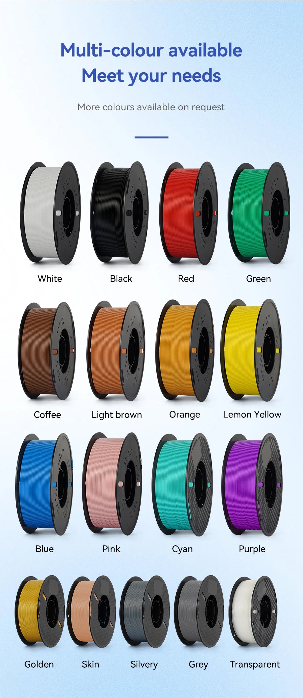 Kingroon PETG TPU PLA Filament 1.75mm 10KG 1KG(2.2lbs)/