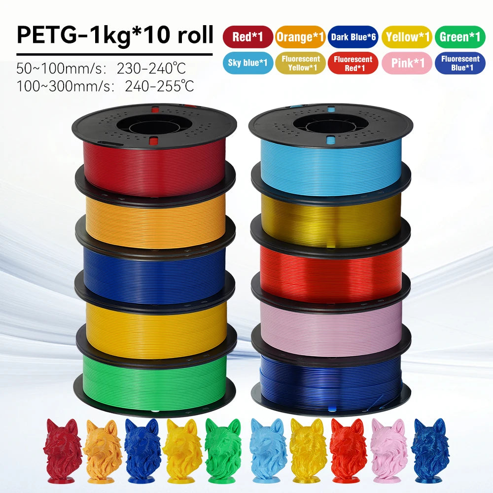 KINGROON 10KG 1.75mm PETG Filament High Quality 3D Printing