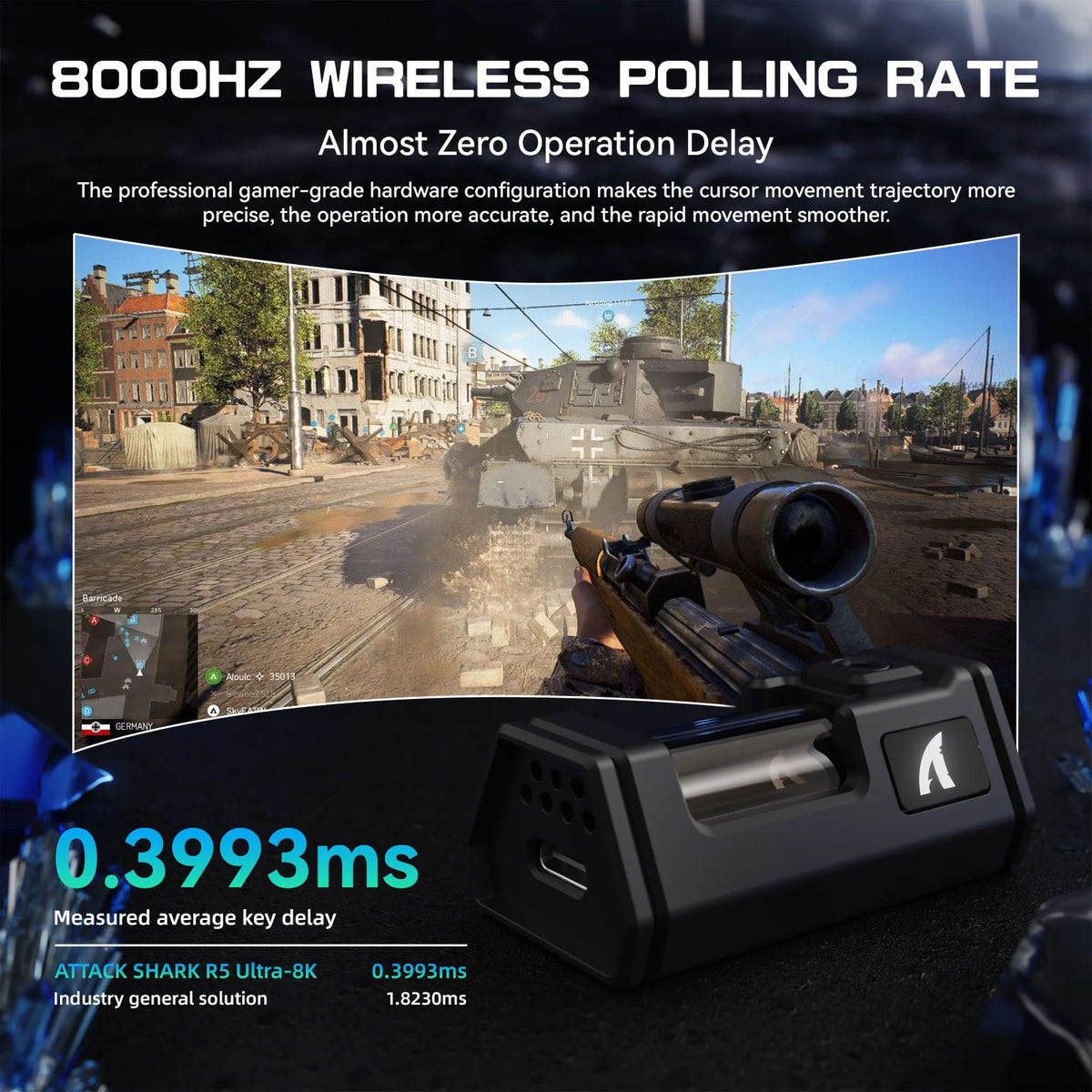 ATTACK SHARK R5 Ultra Carbon Fiber Wireless Gaming Mouse (42000 DPI)