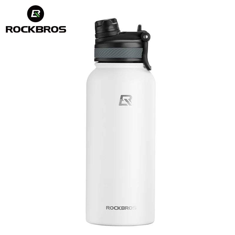 ROCKBROS Thermos Water Bottle 500ml 1000ml Non Slip Stainless Steel