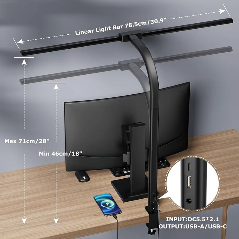 Double Single Head Led Clip Desk Lamp