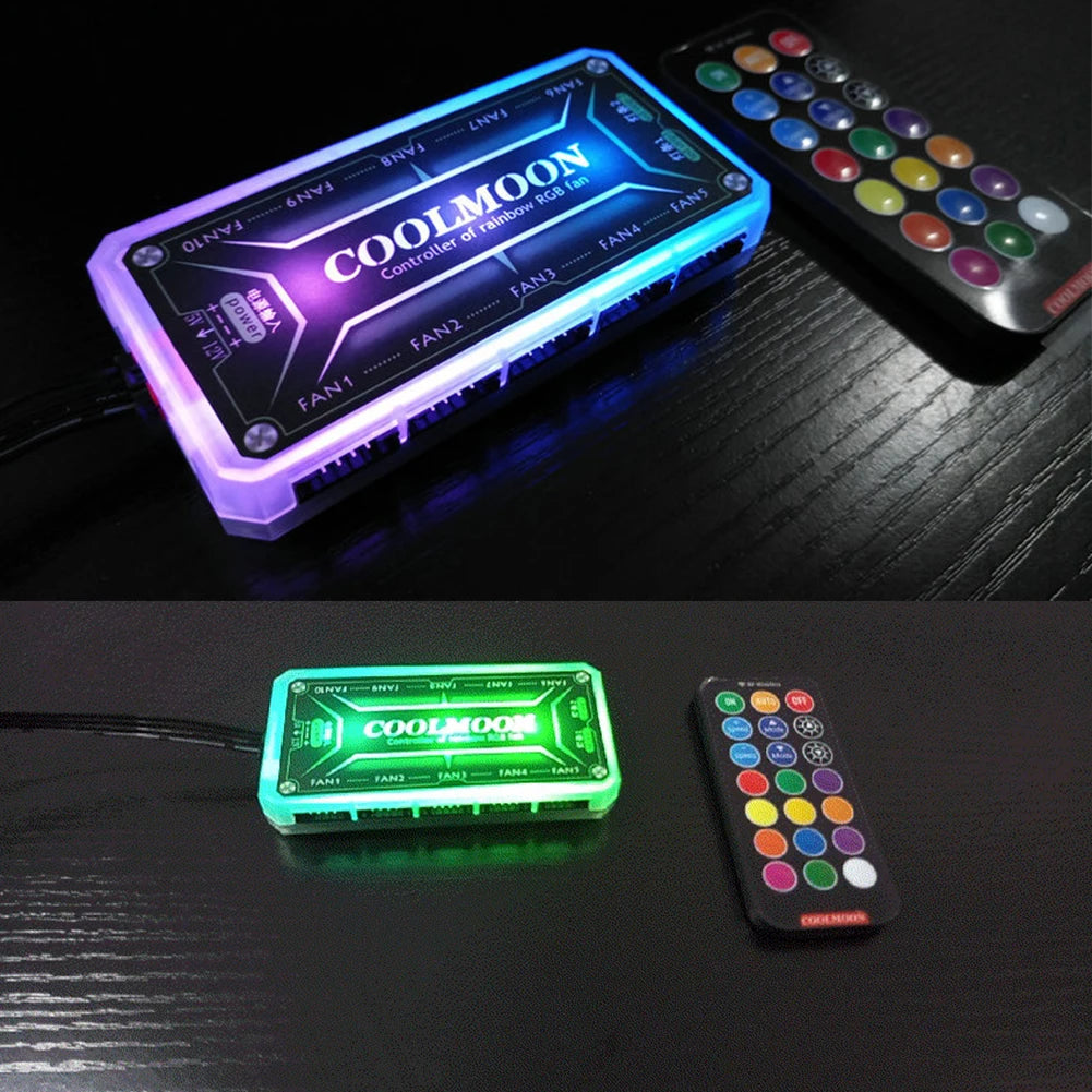 COOLMOON RGB DC12V 5A LED Color Intelligent Fan Remote Controller