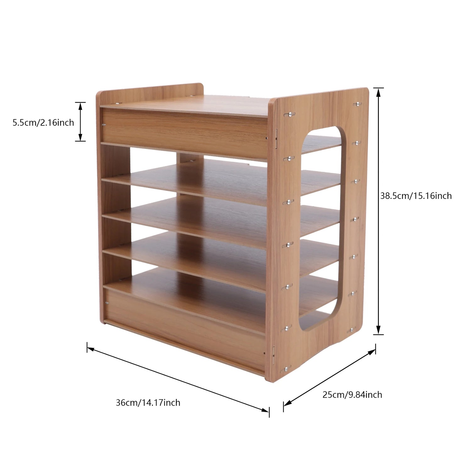 7Tier Widen Wood Office Paper Organizer for Desk