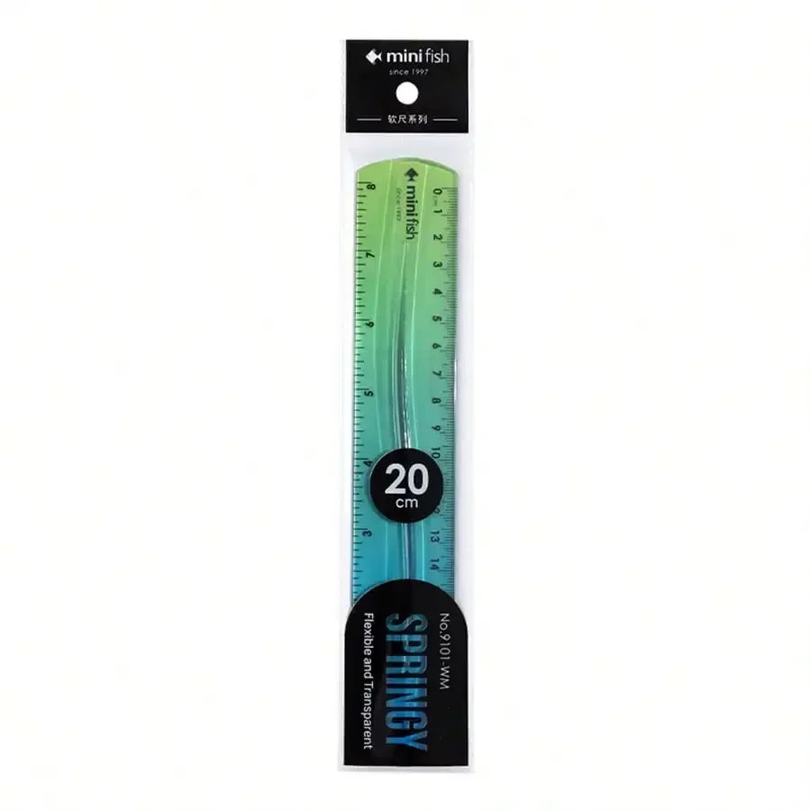 20cm/15cm Flexible Soft Ruler Gradient Rainbow Color for Office School