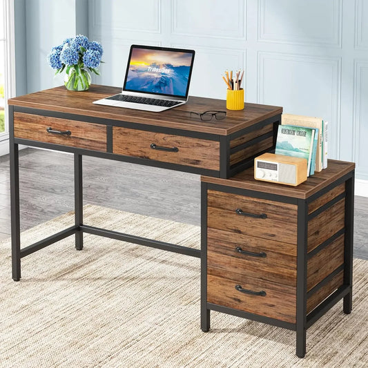 Tribesigns Computer Desk with 5 Drawers, Home Office Desks