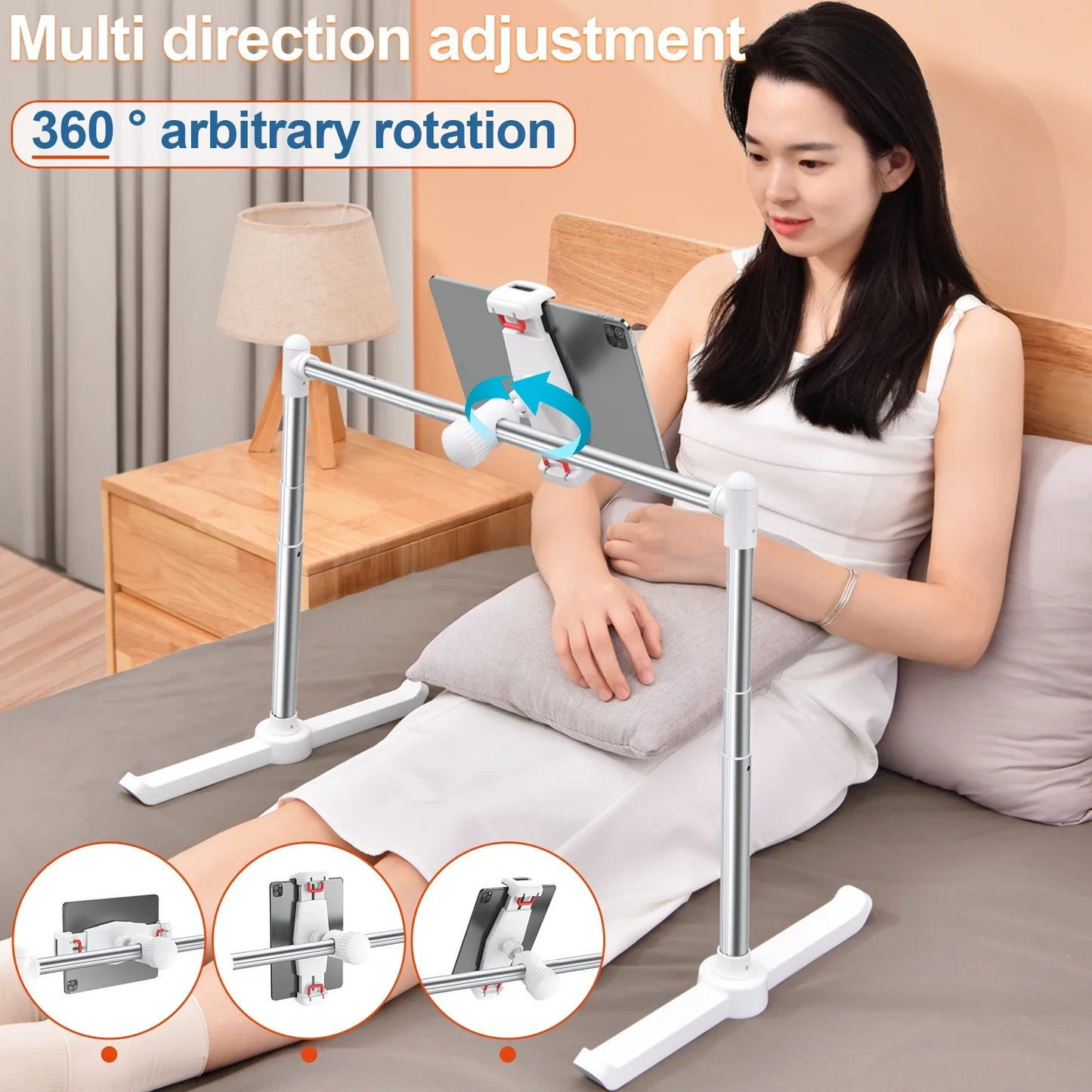 Oatsbasf Tablet Stand Phone Holder for Bed Multifunctional Rack Height Adjustable