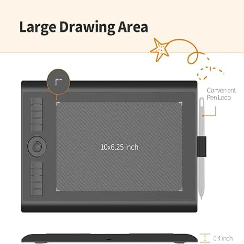 GAOMON M10K Graphic Tablet with 8192 Levels