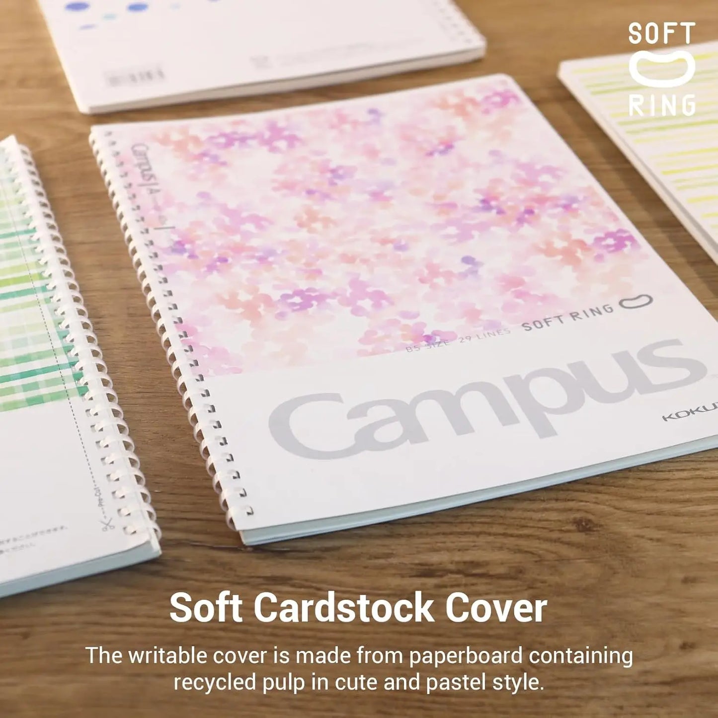 4-Pack B5 Soft Ring Notebooks with Dotted 7mm Rule, 40 Sheets