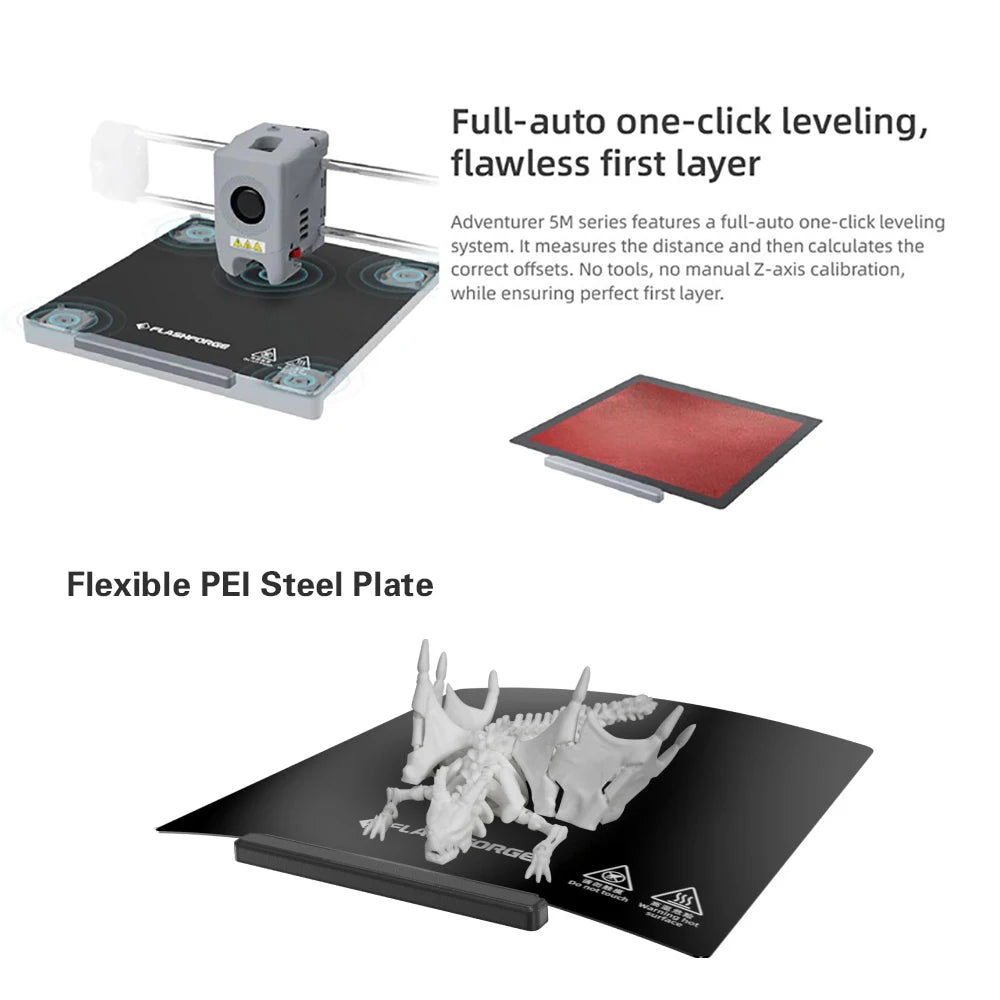 Flashforge Adventurer 5M 3d Printer High Speed Full-auto Leveling