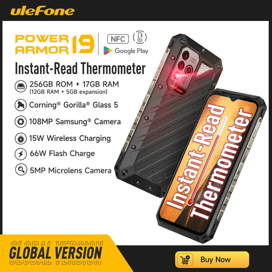 Ulefone Power Armor 19 Rugged Phone 17GB RAM 256GB ROM  108MP 4G smartphone