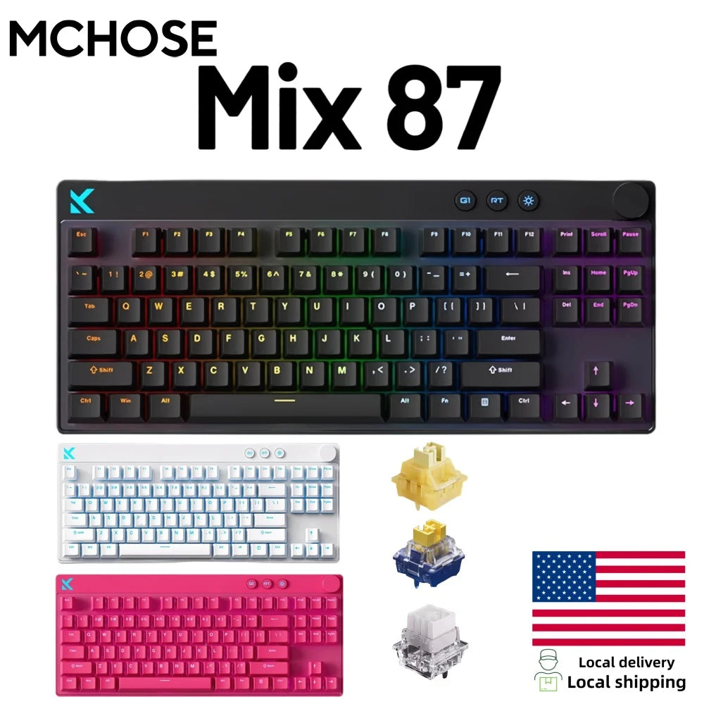 Mchose Mix87 Magnetic Swtich Wired Gaming Keyboard 0.08ms Low Latency