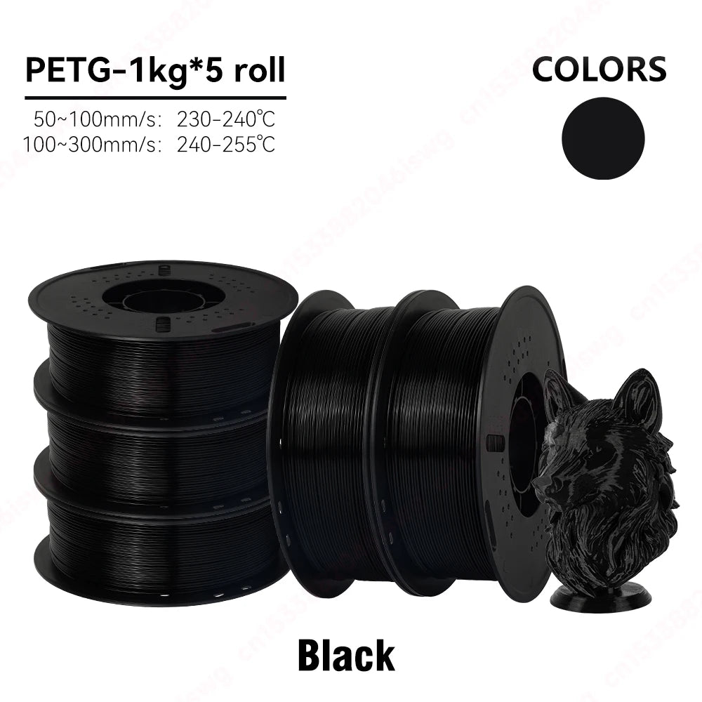 KINGROON 22LBS PETG filament 3D Printer Filament 5/10 Rolls 1KG
