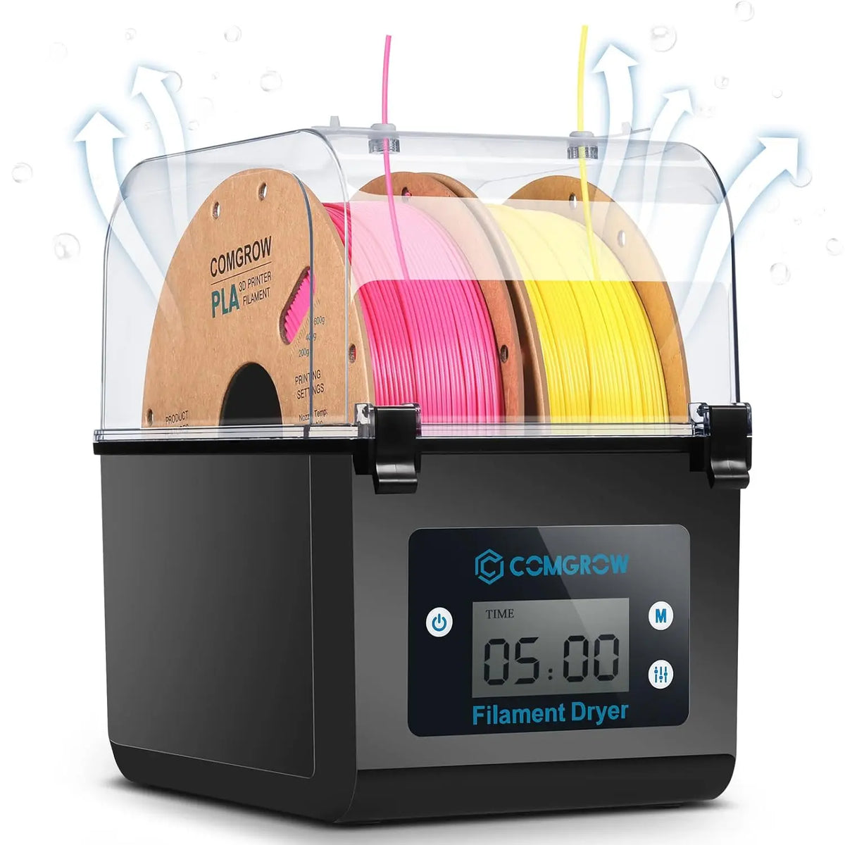 Comgrow 2 Rolls Filament Dry Box for 1.75mm, 2.85mm ABS PLA PETG TPU FDM