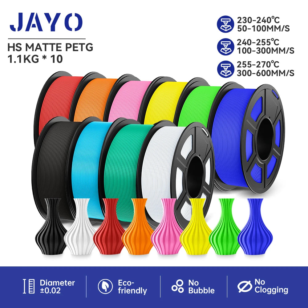 JAYO PETG/PLA PLUS/High Speed Matte PETG/PLA Filament 175mm 10 Rolls