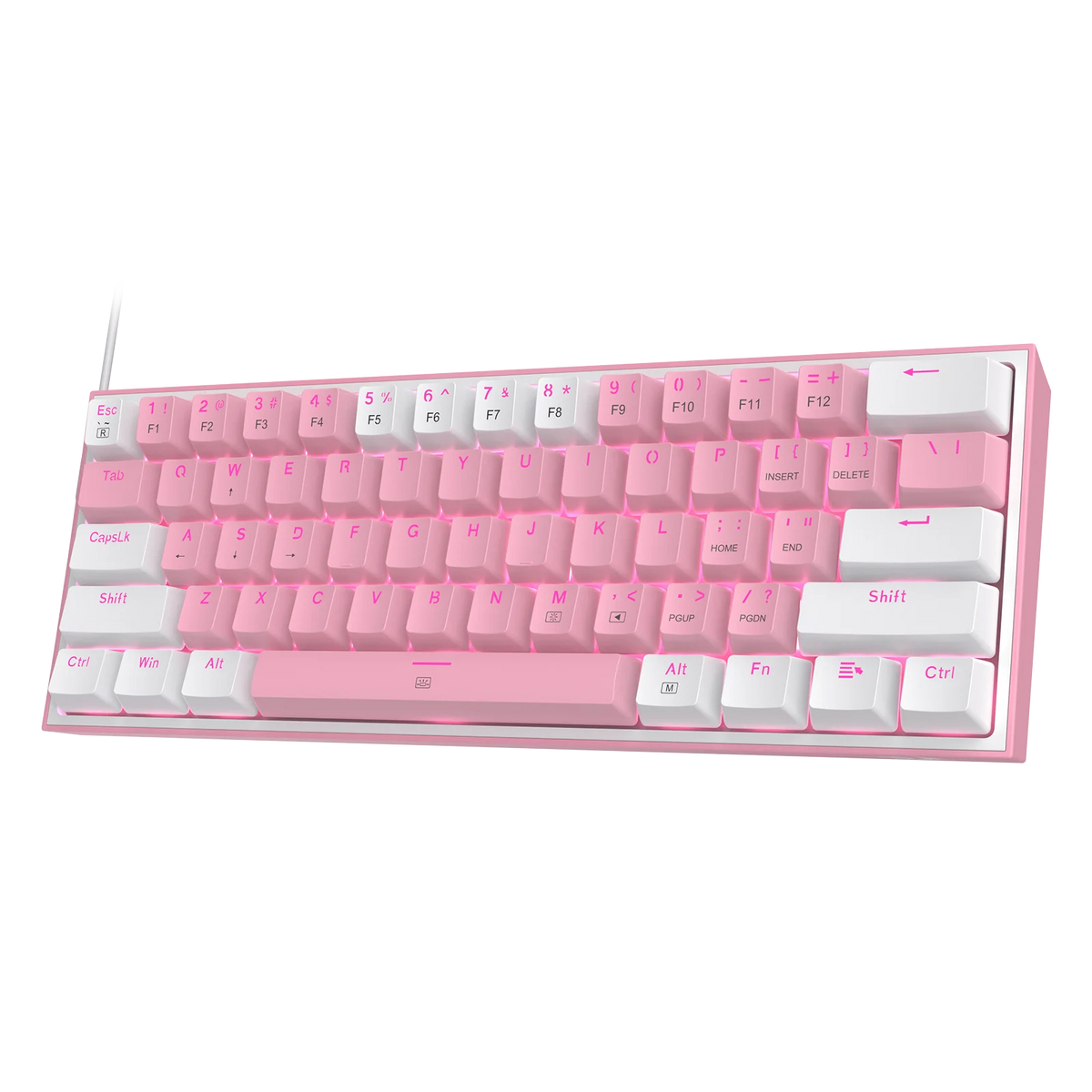 Redragon K617 Fizz 60% Wired RGB Gaming Keyboard, 61 Keys