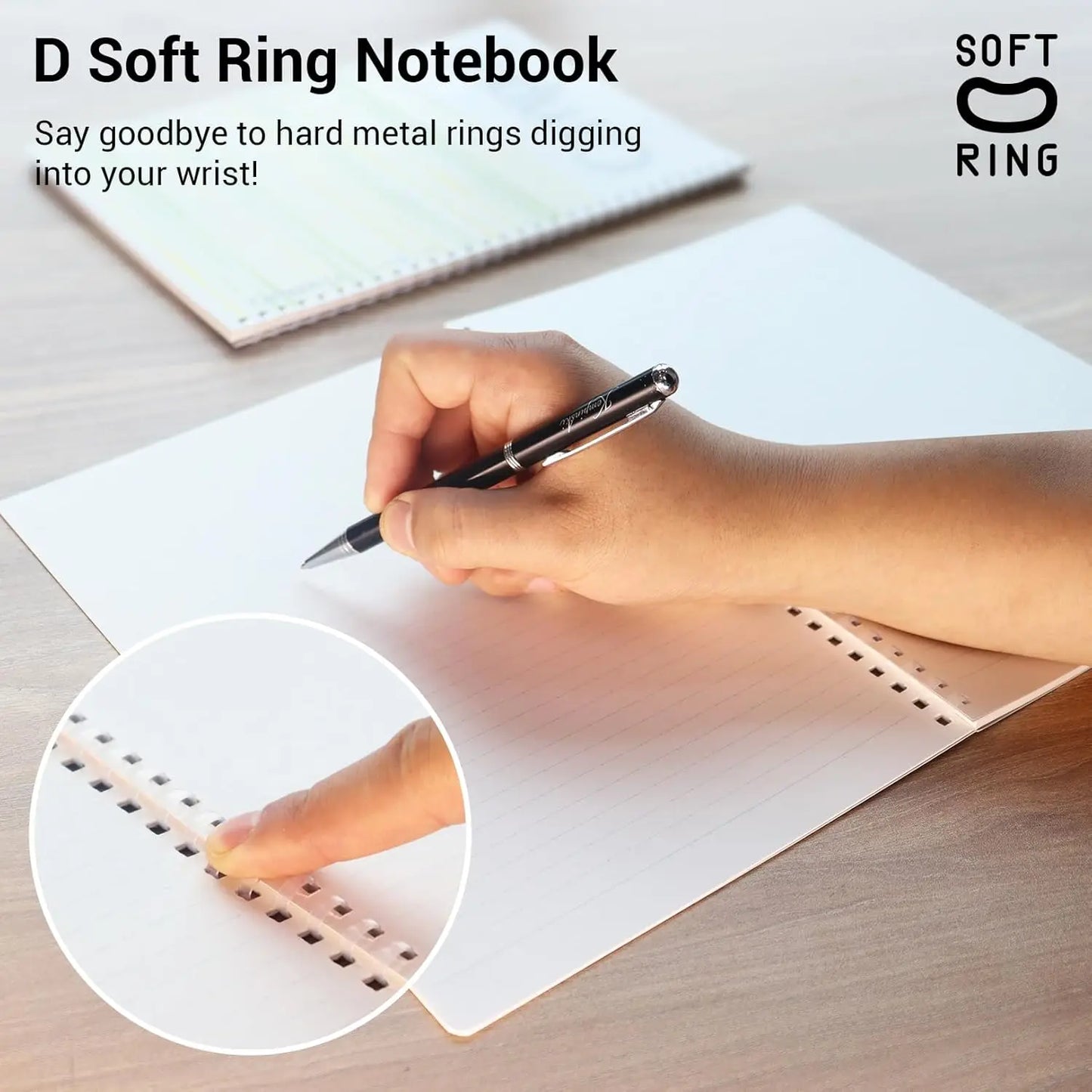 4-Pack B5 Soft Ring Notebooks with Dotted 7mm Rule, 40 Sheets