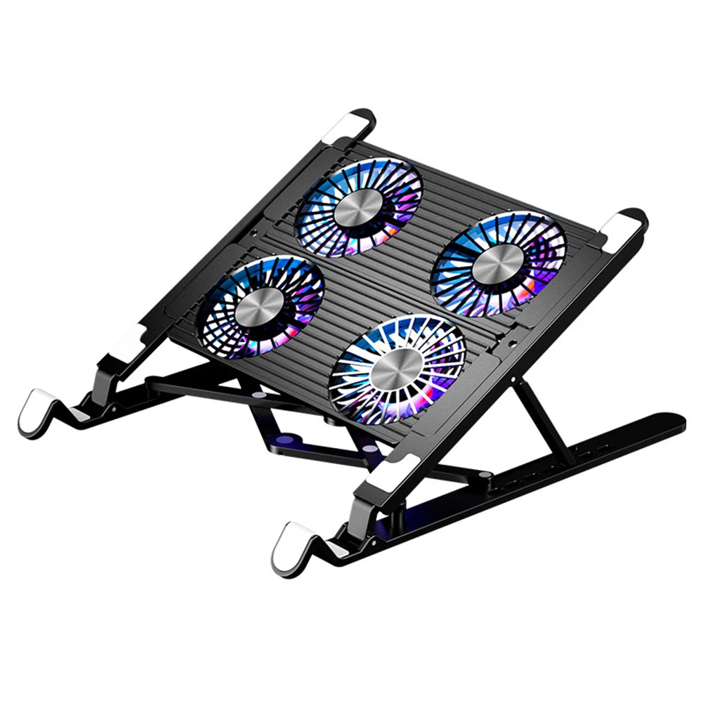 Laptop Cooling Pad with 2/4 Fans Foldable Notebook Stand RGB