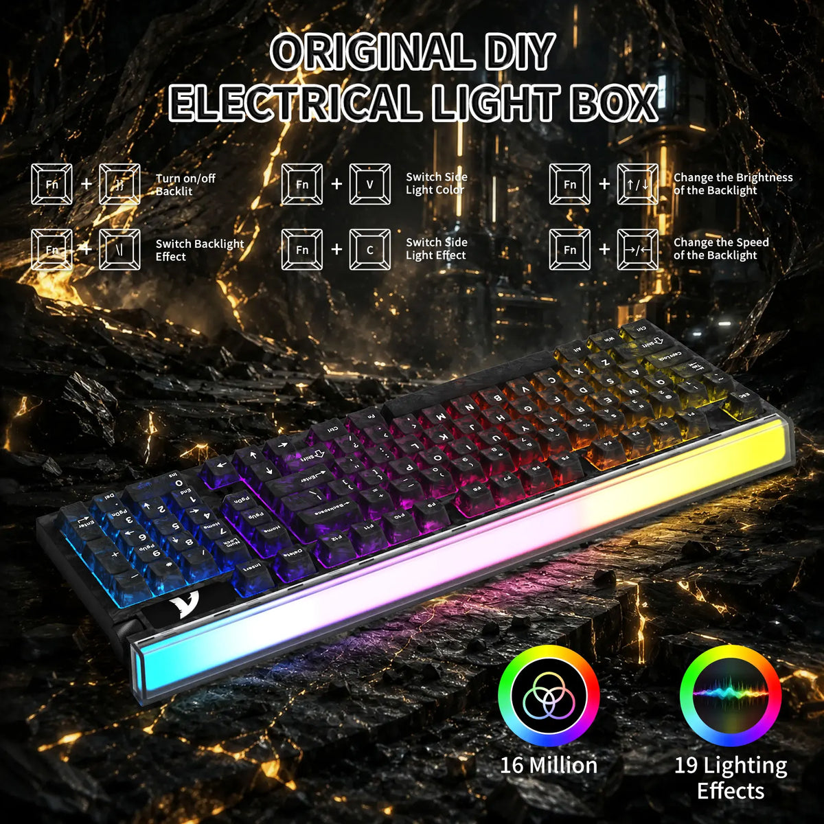 ATTACK SHARK R98 HE Carbon Fiber Rapid Trigger Keyboard, 98 Keys