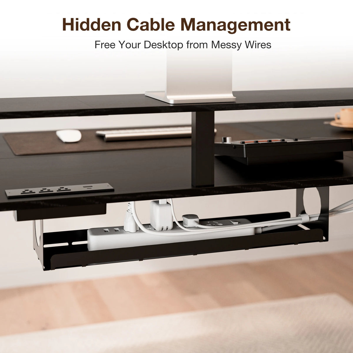 71" Electric Sit Stand Desk with 5 Drawers, Height Adjustable