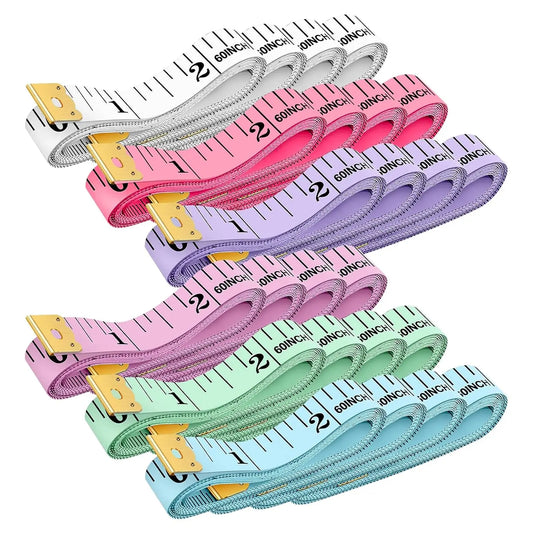 24 Pack Soft Tape Measure, 6 Colors Dual Scale 60"/150cm