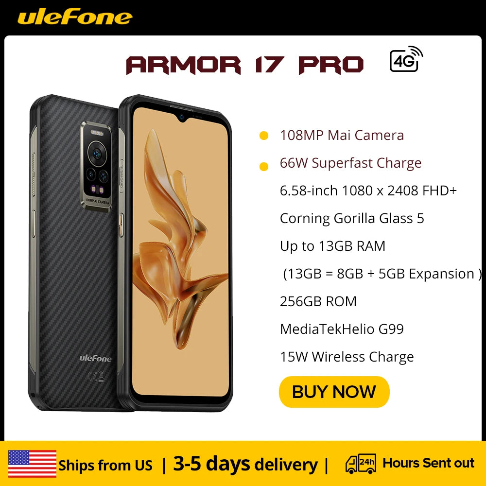 Ulefone Armor 17 Pro Rugged phone  120Hz 108MP