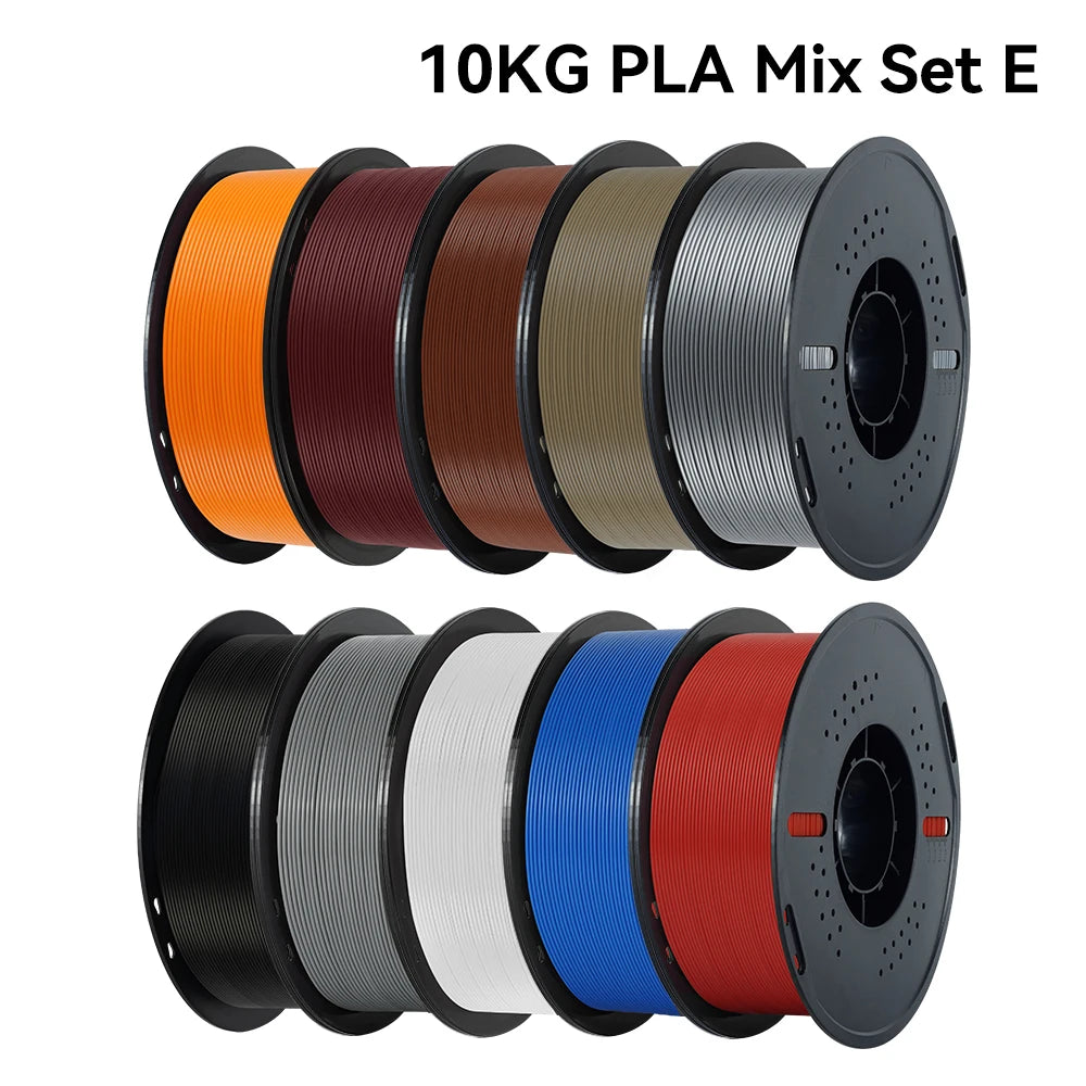 KINGROON 10KG PLA Filament PETG 3D Filament 1.75mm 10 Rolls/Set