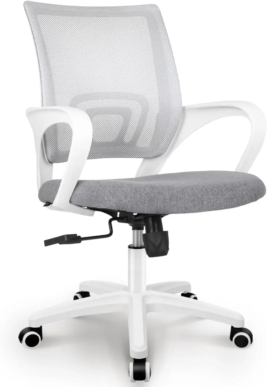 Black Mesh Gaming Office Chair Mid Back Lumbar Support Adjustable Height