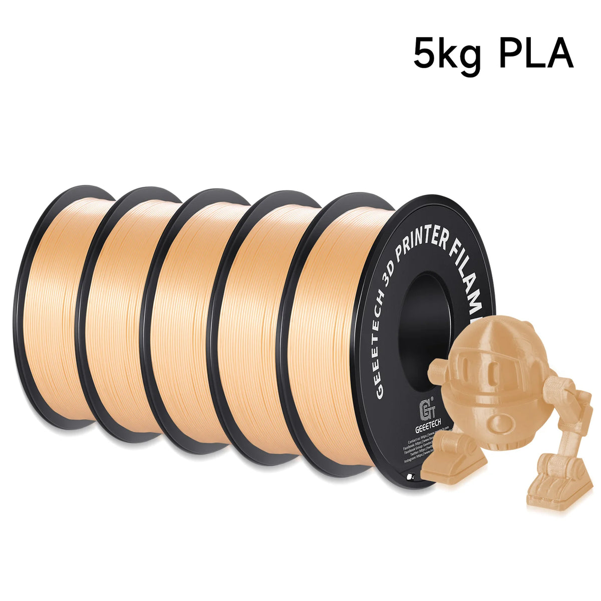 Geeetech 5Kg Standard PLA Filament 1.75mm, Multiple Colour