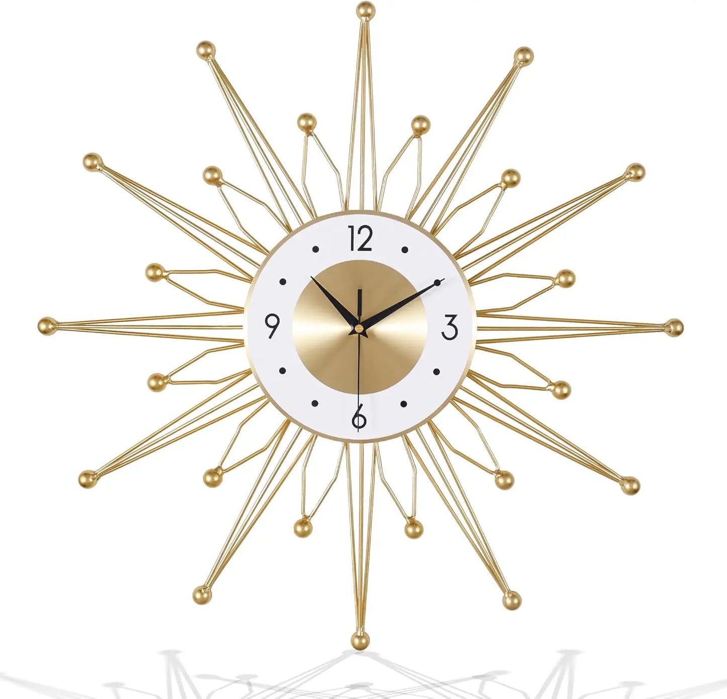 23 Inch Gold Metal Wall Clock, for Living Room Kitchen Office