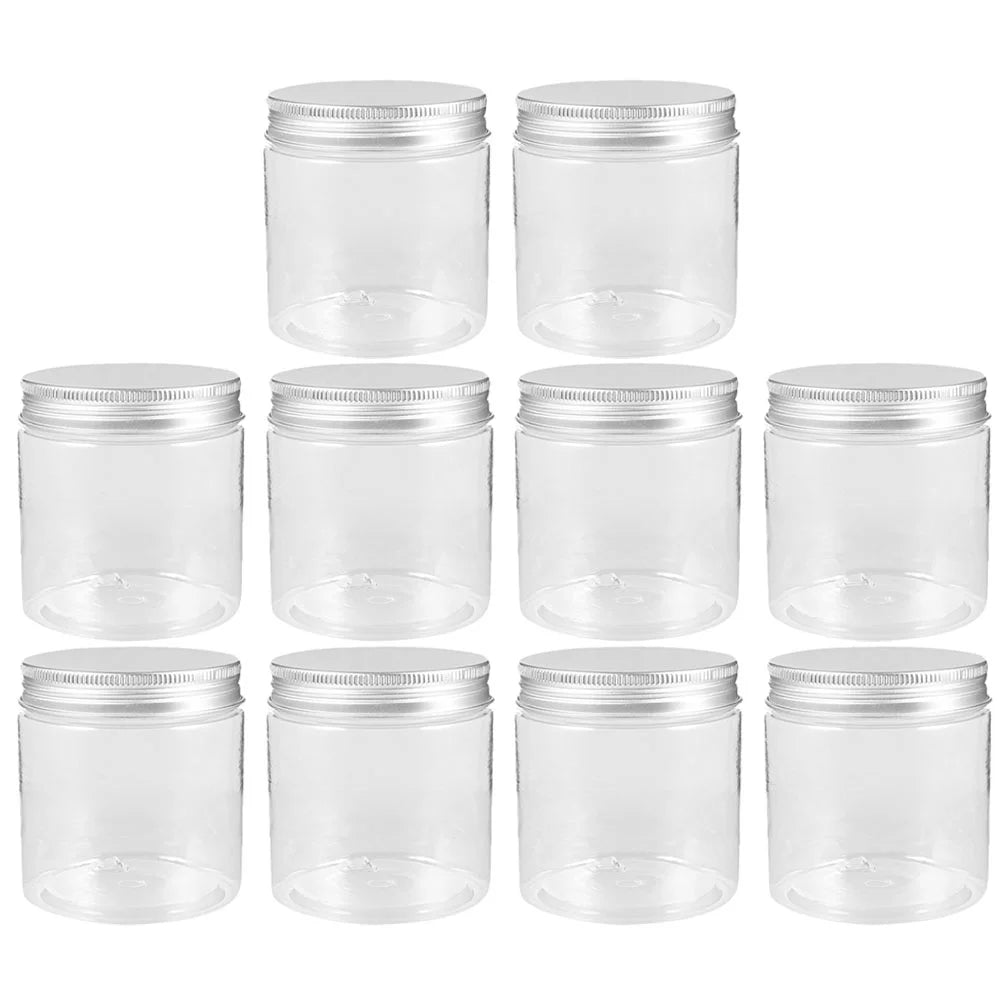 8 Pcs Mason Jar 250ml Mini Transparent Silver Aluminum Lid