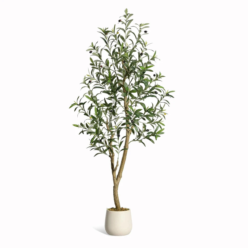 Olive Trees Artificial Indoor, 5-7ft Tall Faux Silk Plant